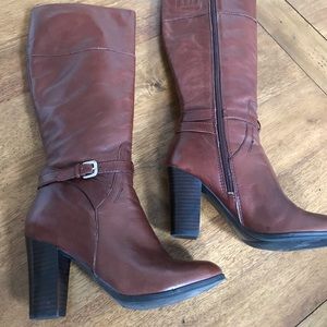 Marc Fisher Kevin’s Tall Brown Leather Boots 7.5